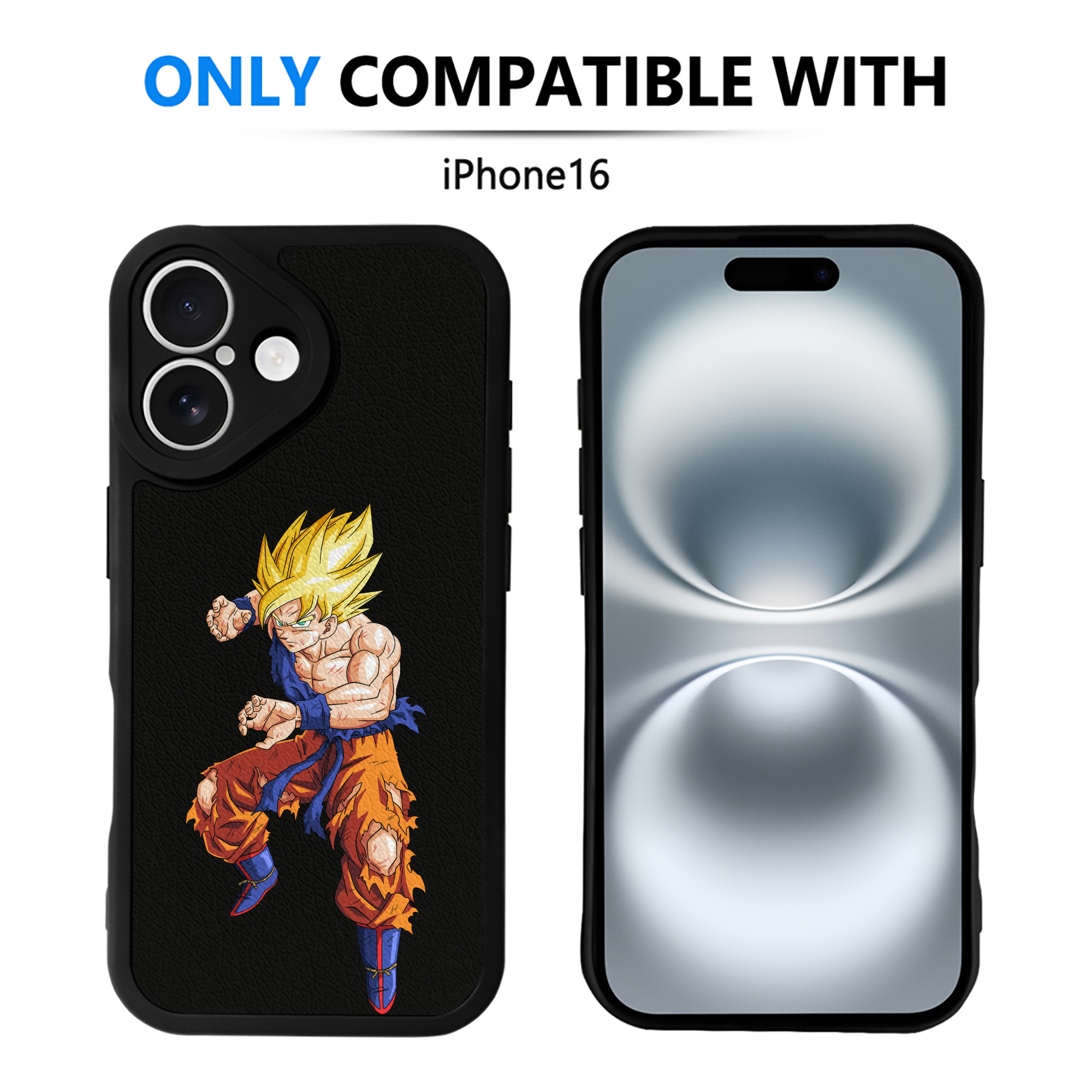 （画像用） ドラゴンボール 孫悟空（そん ごくう）Son Goku カカロット DRAGON BALL Kakarotto 【iPhone 16シリーズ対応】シリコンスマホケース（レザー調） 材質：シリコン